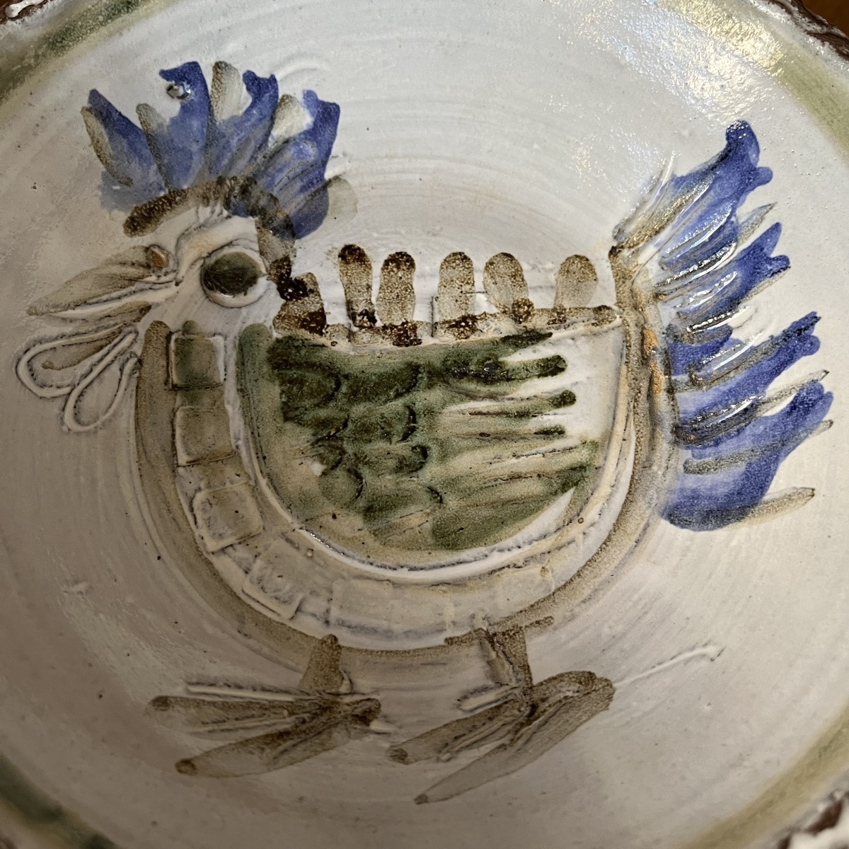 Ceramic Bowl Or Deep Plate By Albert Thiry Circa 1970-photo-2