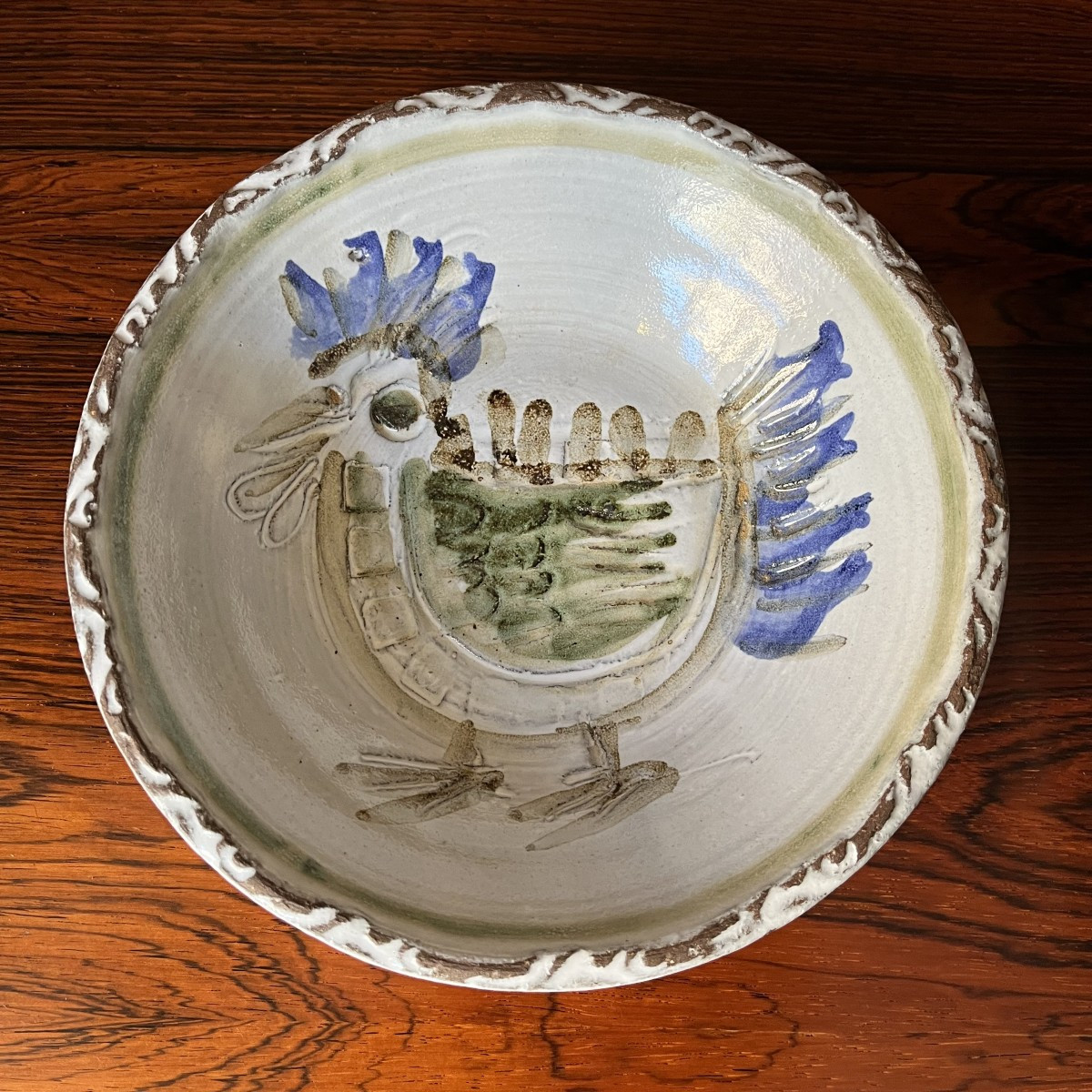 Ceramic Bowl Or Deep Plate By Albert Thiry Circa 1970