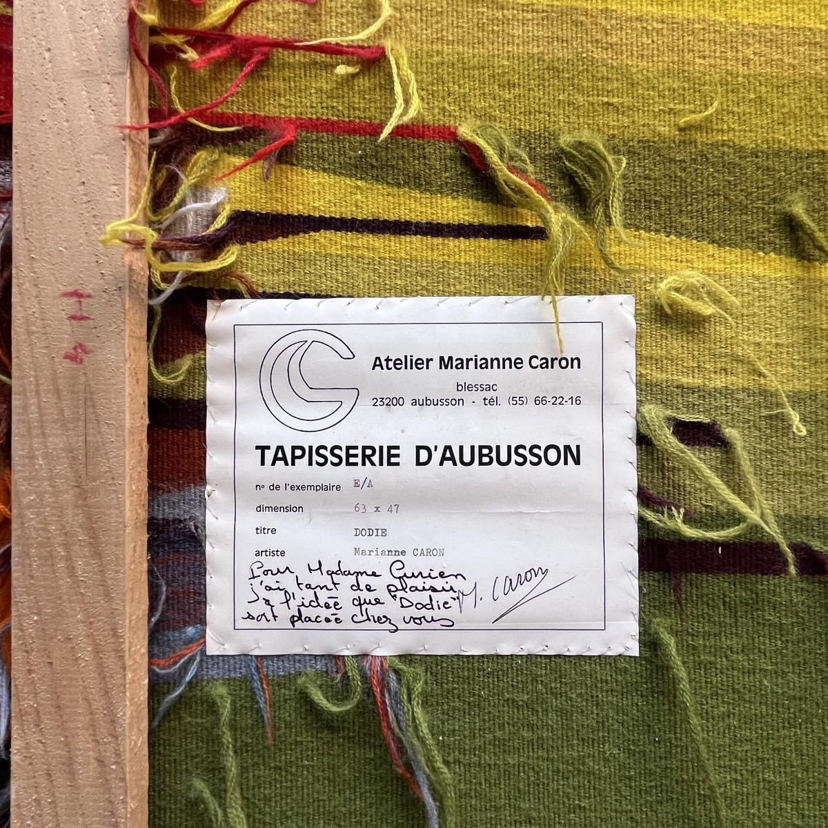 Tapisserie d’Aubusson de Marianne Caron ”Dodie”-photo-4