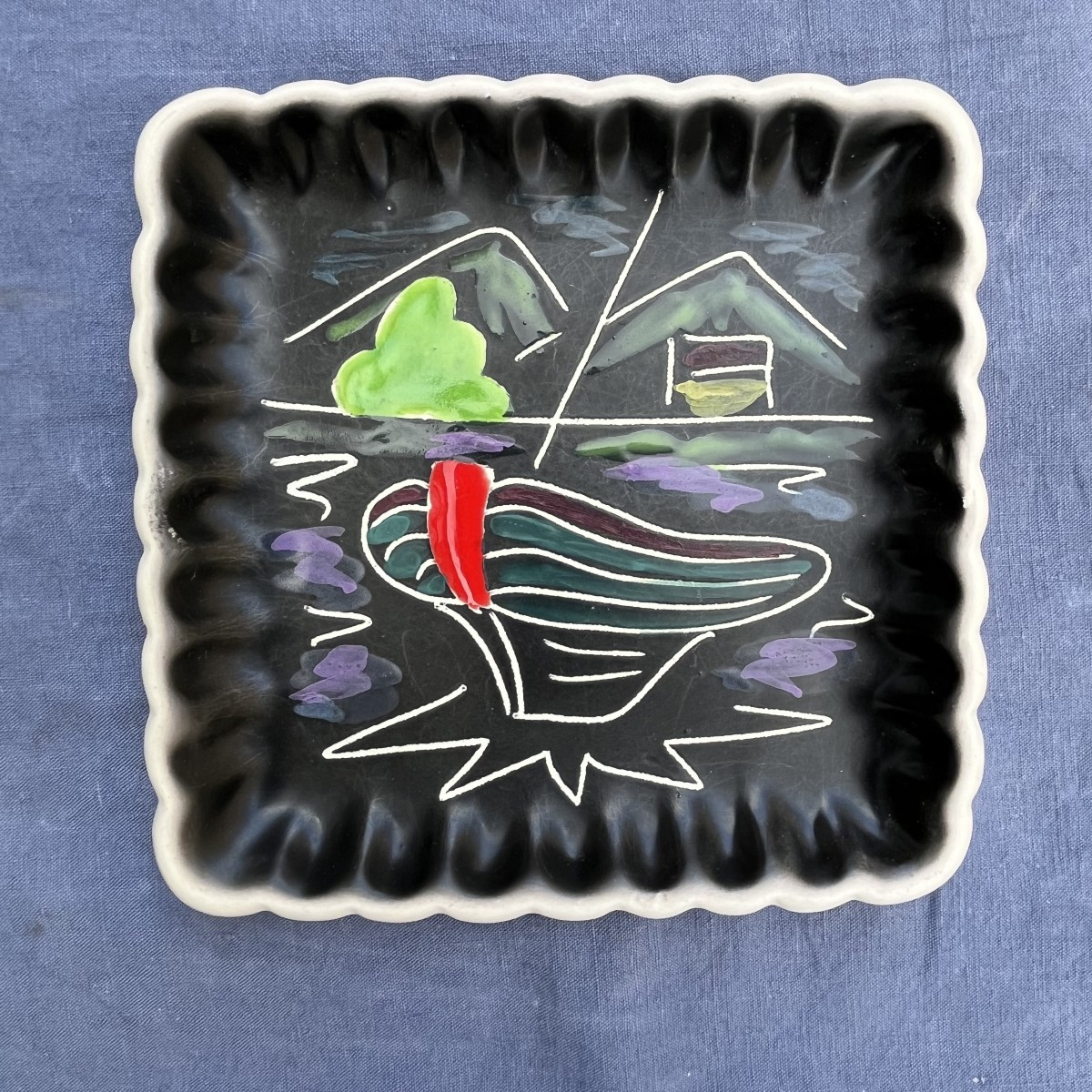 Cerenne Cake Service In Vallauris, Circa 1950-photo-6