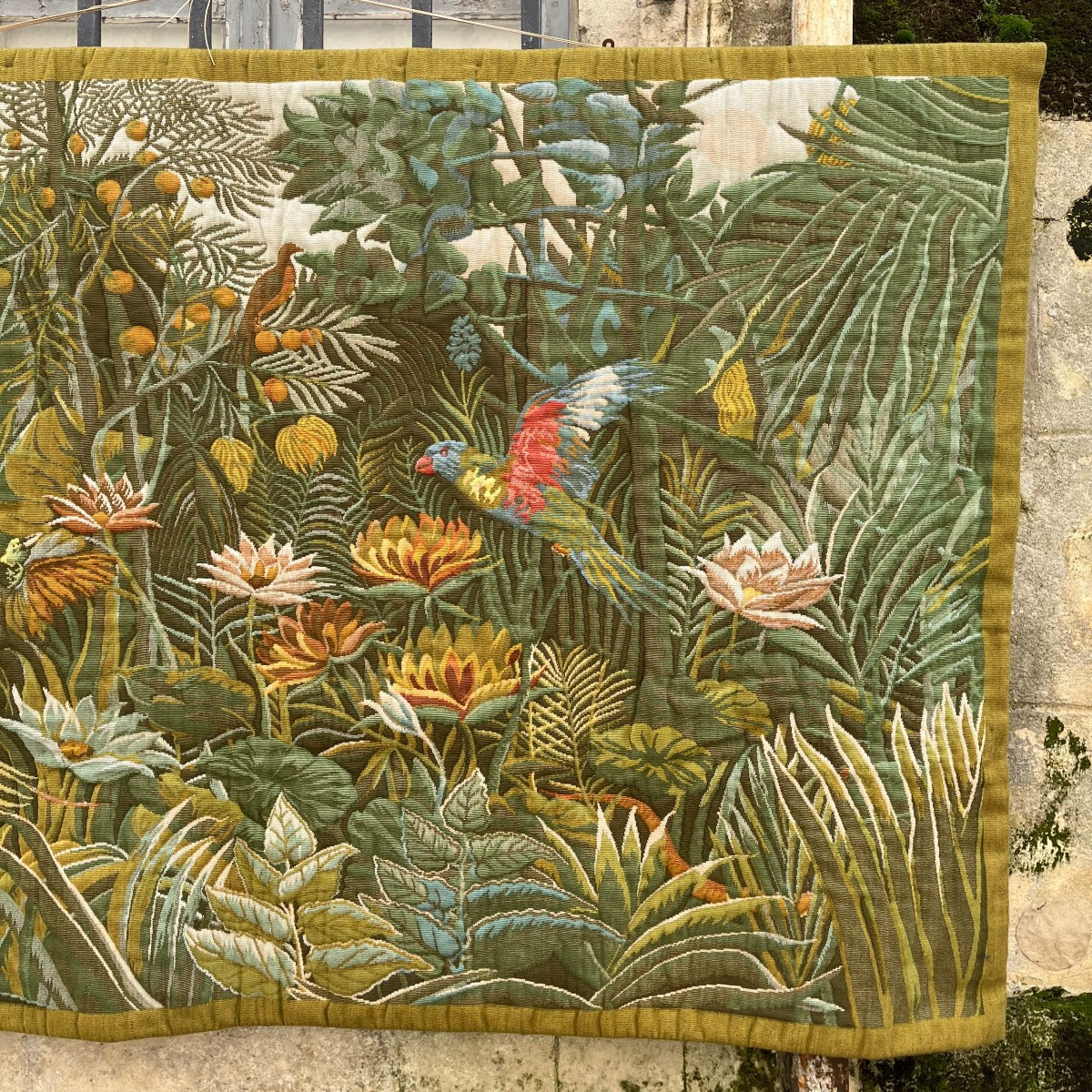 Tapisserie ”Forêt tropicale”, métier Jacquard circa 1960-70 -photo-2