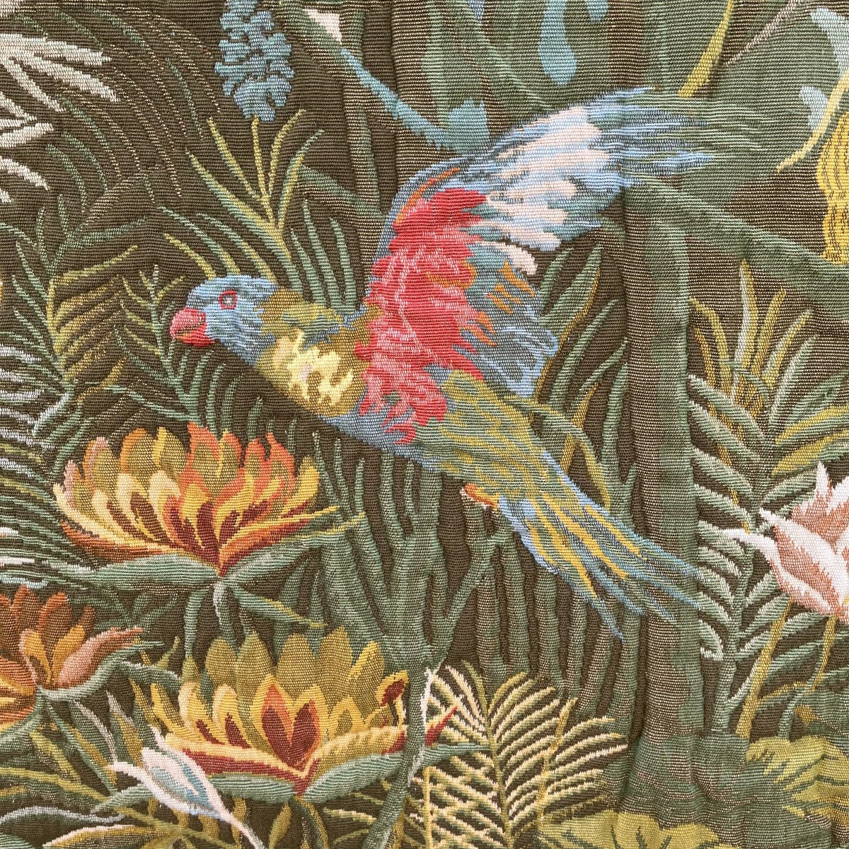 Tapisserie ”Forêt tropicale”, métier Jacquard circa 1960-70 -photo-3