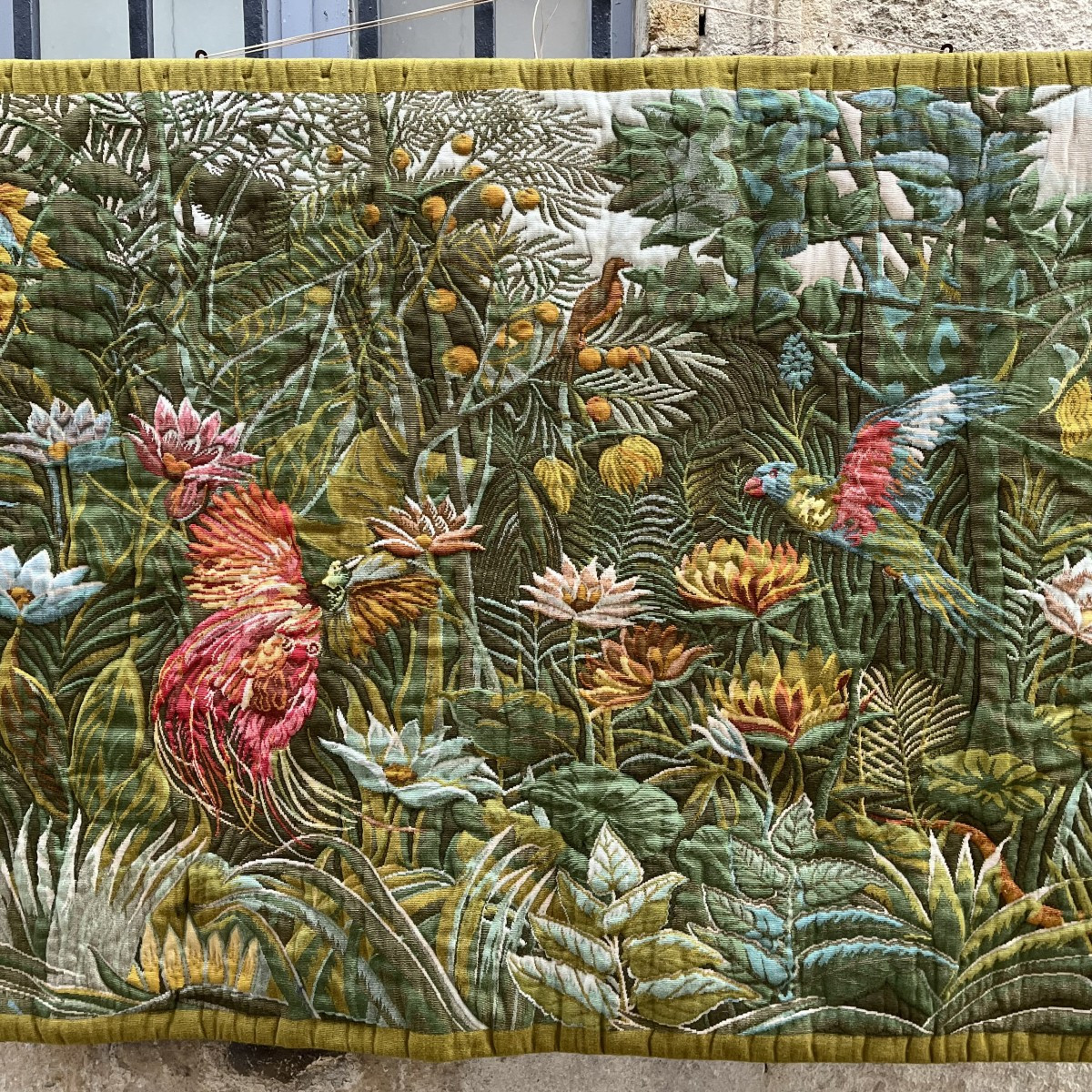 Tapisserie ”Forêt tropicale”, métier Jacquard circa 1960-70 -photo-7