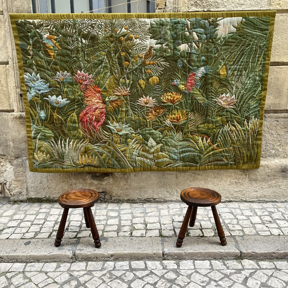 Tapisserie ”Forêt tropicale”, métier Jacquard circa 1960-70 