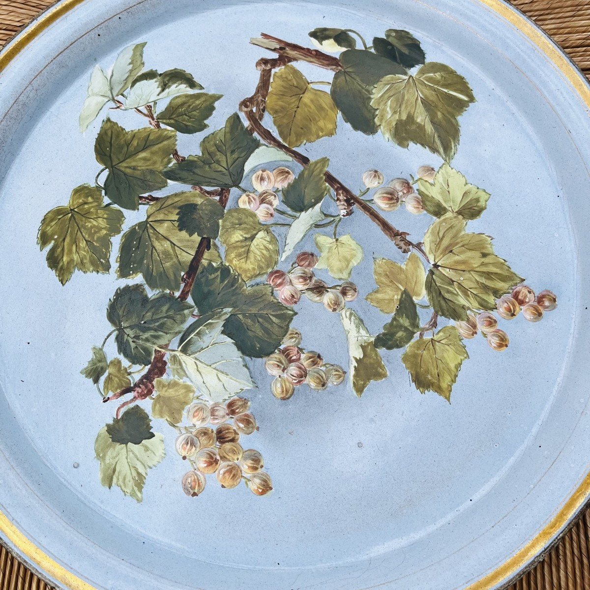 Round Napoleon III Enameled Sheet Metal Tray -photo-4