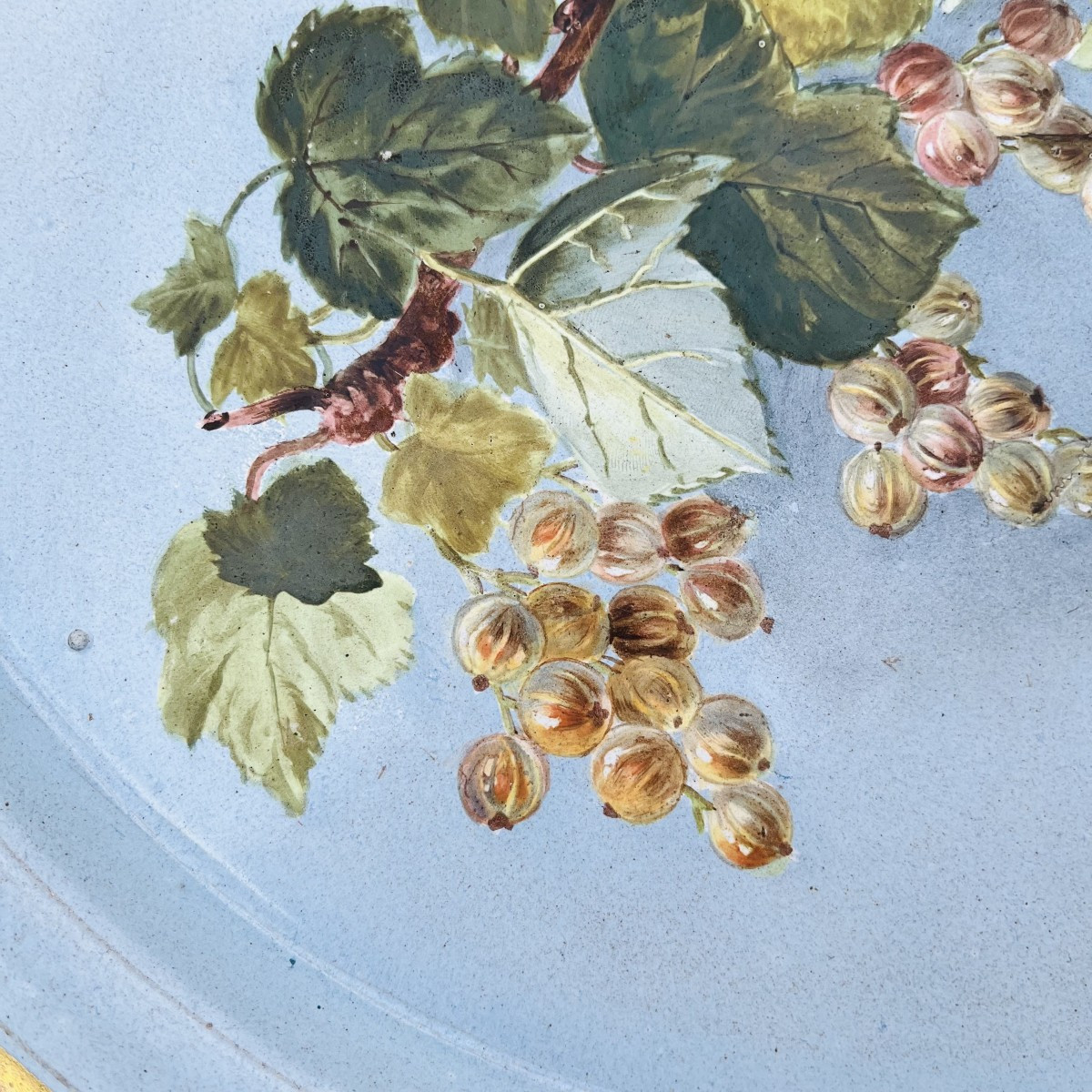 Round Napoleon III Enameled Sheet Metal Tray -photo-1