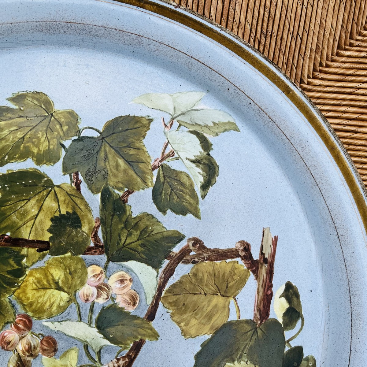 Round Napoleon III Enameled Sheet Metal Tray -photo-3