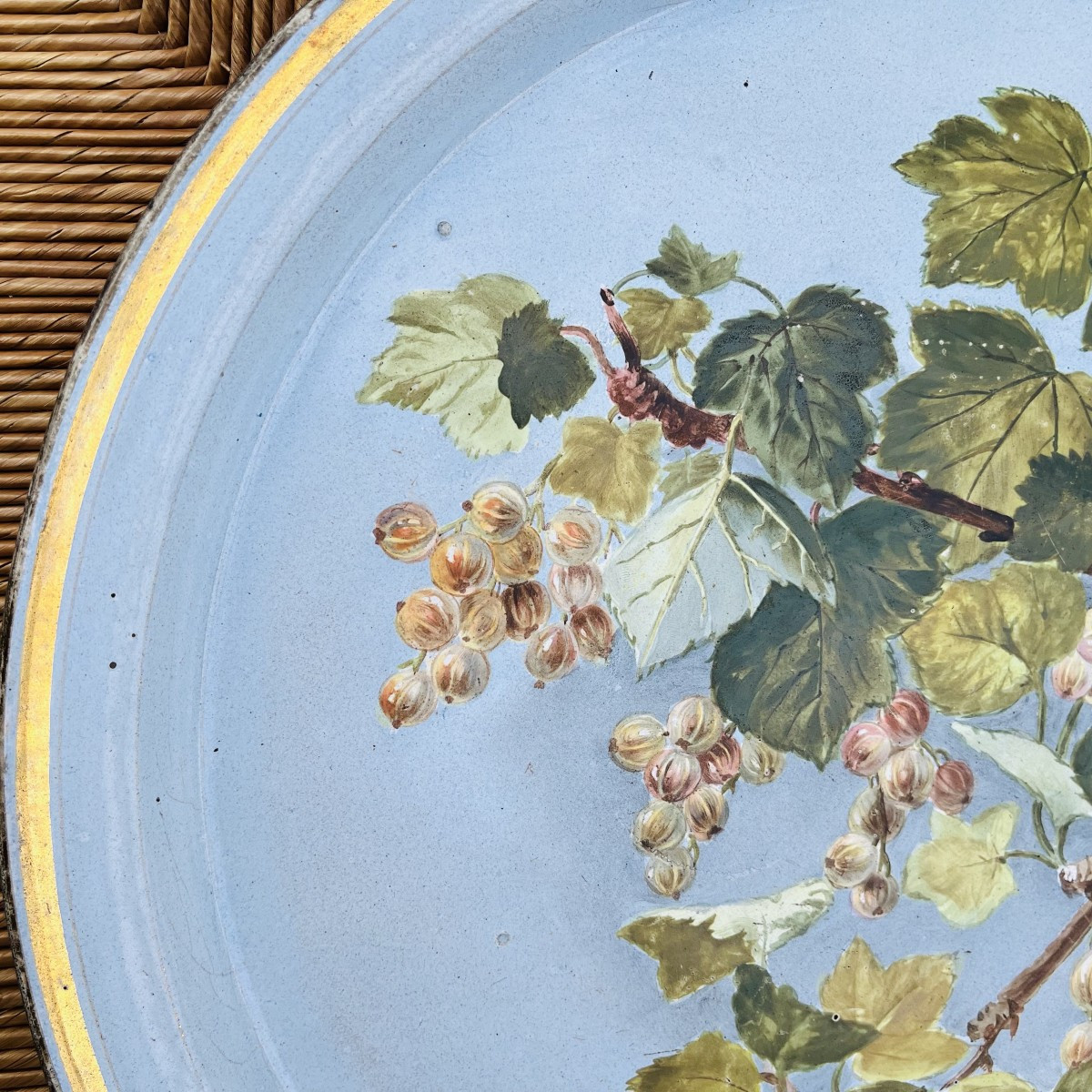 Round Napoleon III Enameled Sheet Metal Tray -photo-4