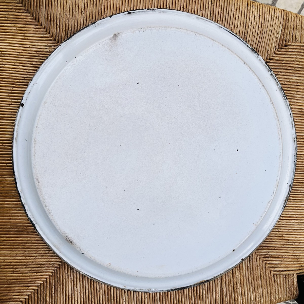 Round Napoleon III Enameled Sheet Metal Tray -photo-6