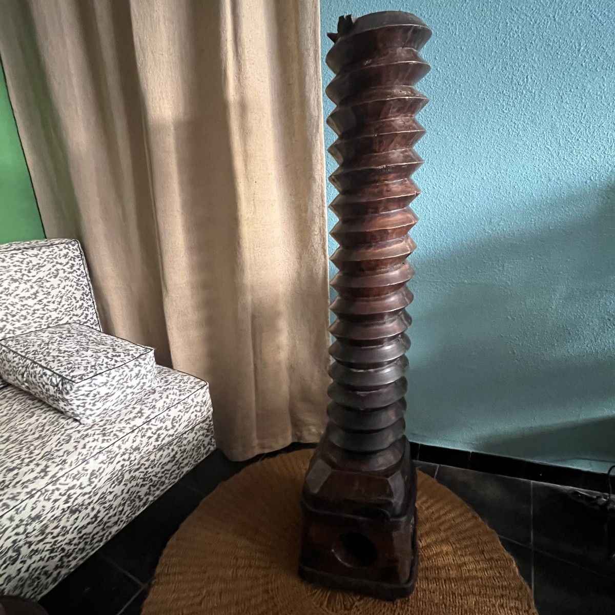 Vis de pressoir XVIIIe formant colonne haute -photo-2