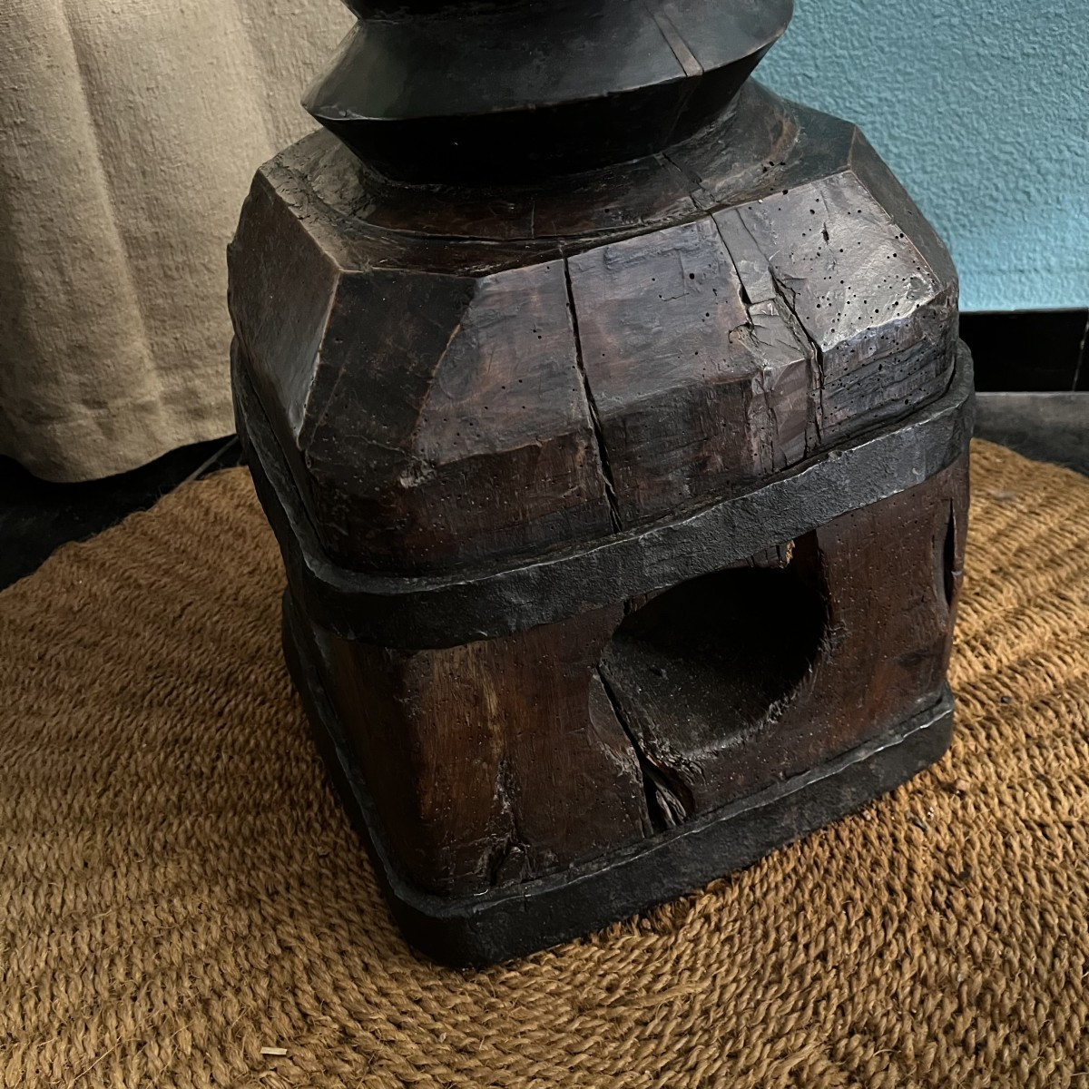 Vis de pressoir XVIIIe formant colonne haute -photo-4