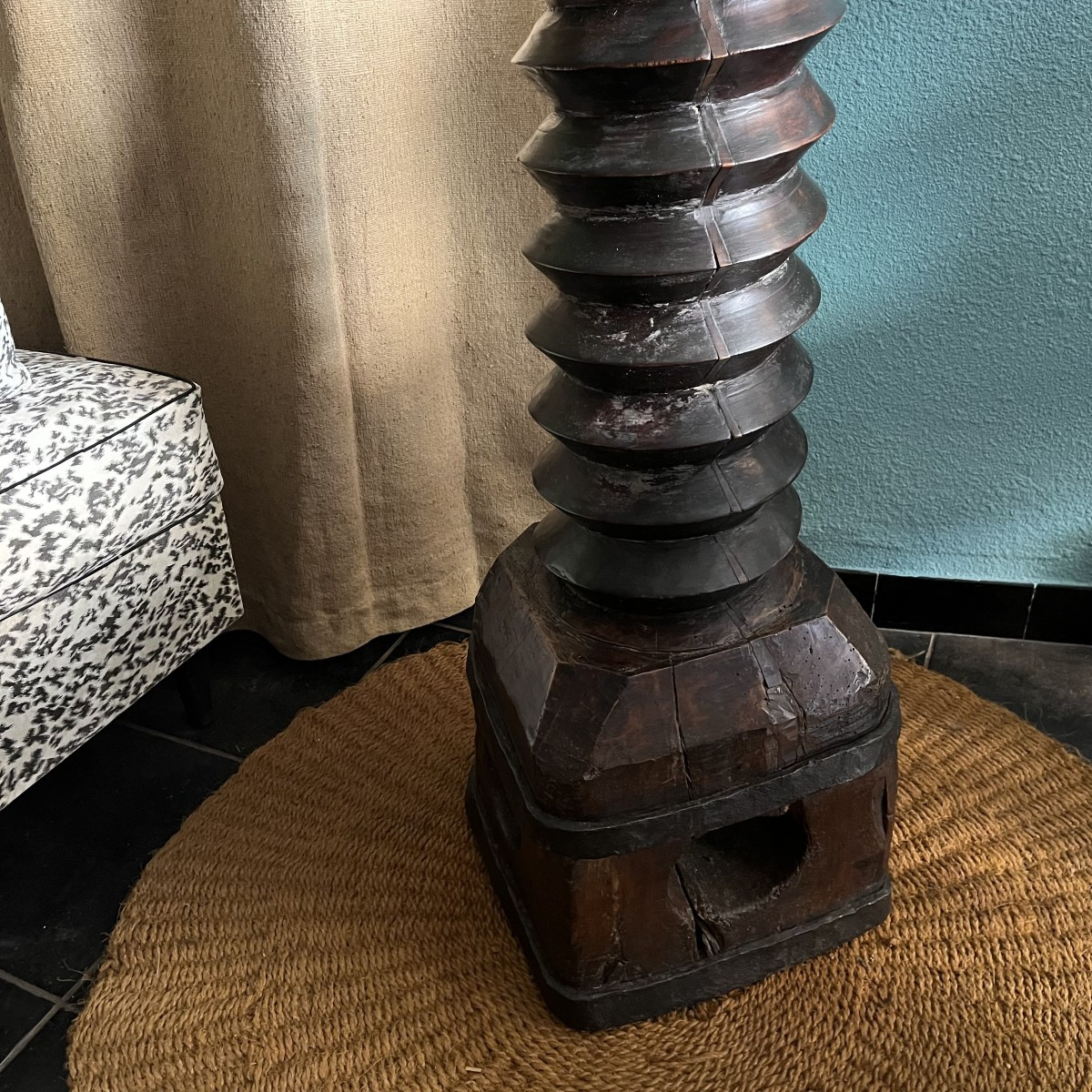 Vis de pressoir XVIIIe formant colonne haute -photo-4