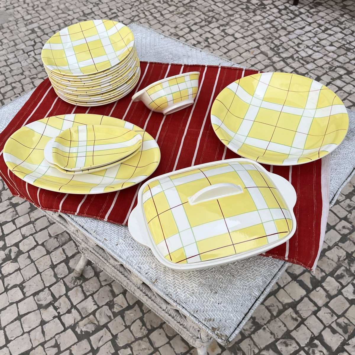 Salins Dinner Service, Hossegor Model, Yellow, 21 Pieces, 1950-60s-photo-2