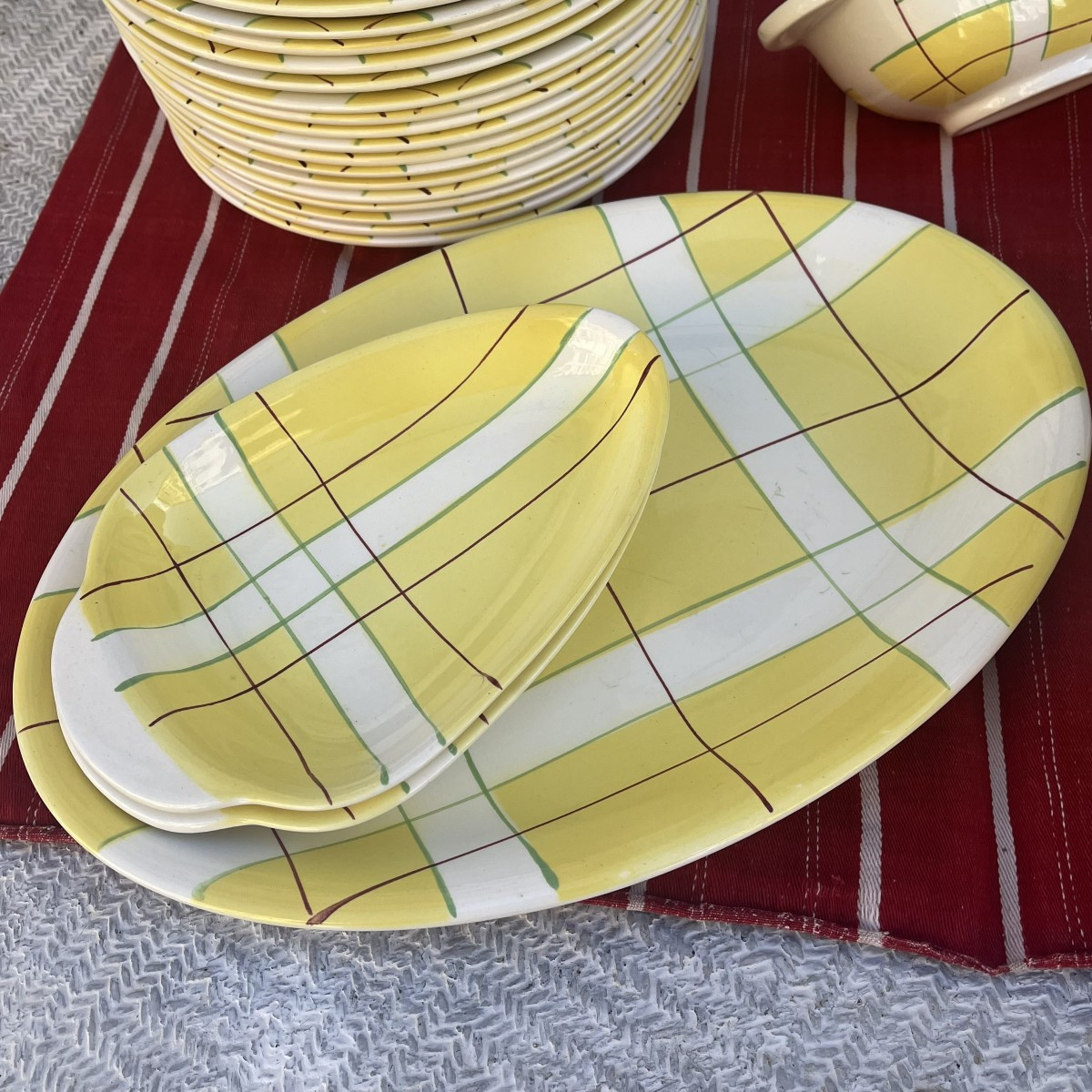 Salins Dinner Service, Hossegor Model, Yellow, 21 Pieces, 1950-60s-photo-4