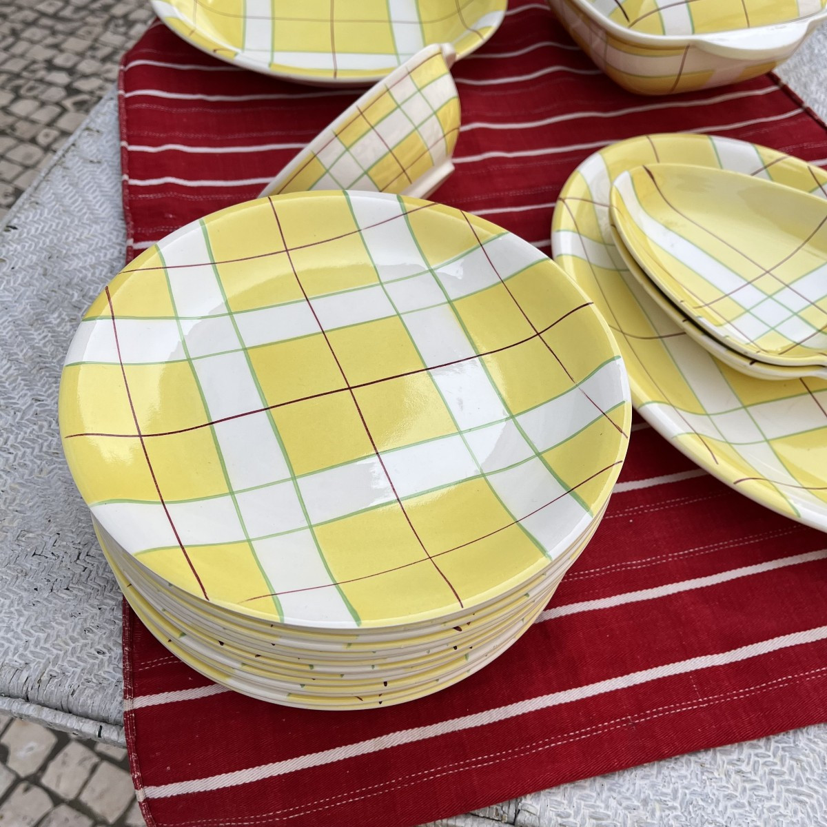 Salins Dinner Service, Hossegor Model, Yellow, 21 Pieces, 1950-60s-photo-5