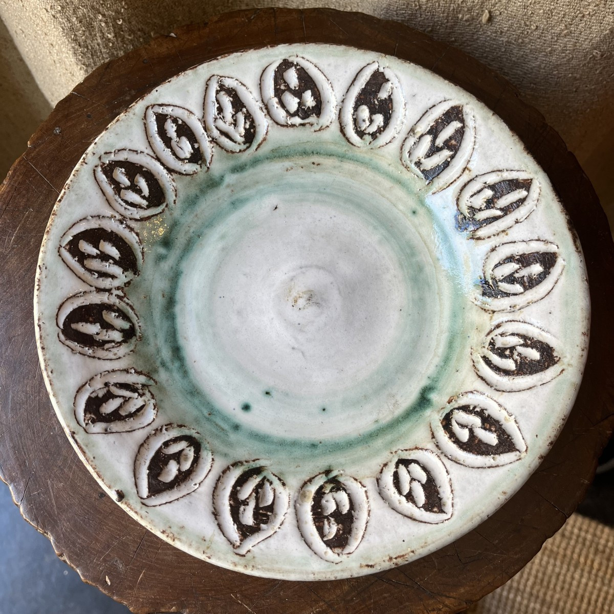Decorative Plate Or Platter By Albert Thiry, Vallauris Circa 1960-photo-2