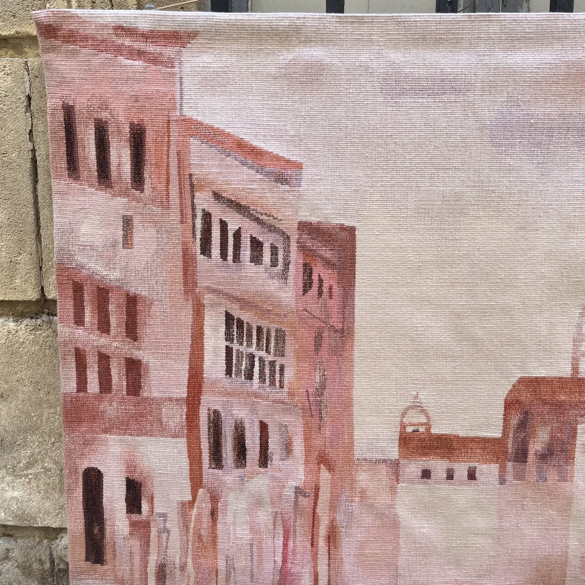 Tapisserie d'André Vigud ”Brume sur Venise" tissée à Aubusson par les Ateliers Robert Four -photo-2