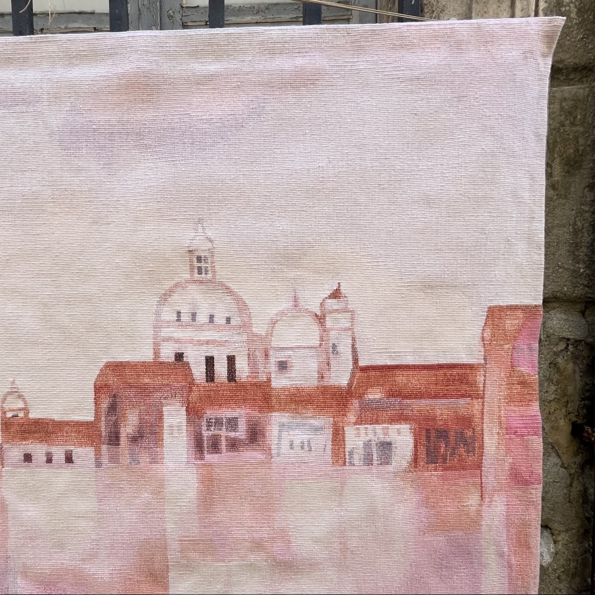 Tapisserie d'André Vigud ”Brume sur Venise" tissée à Aubusson par les Ateliers Robert Four -photo-3