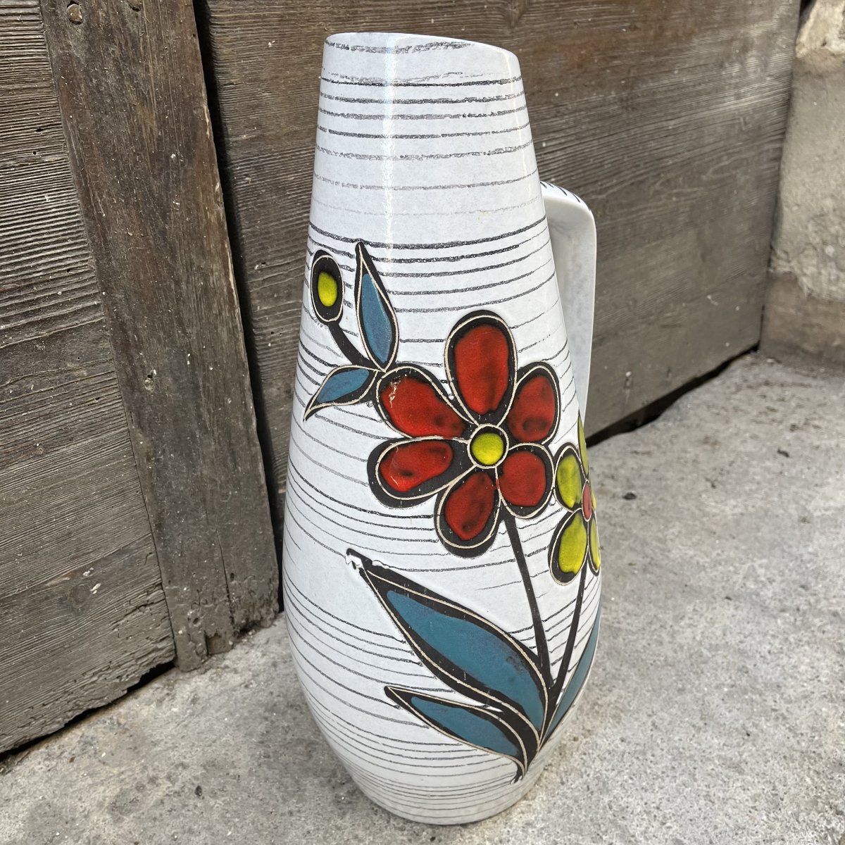  W. Germany Ceramic Vase From The 1950s-photo-3