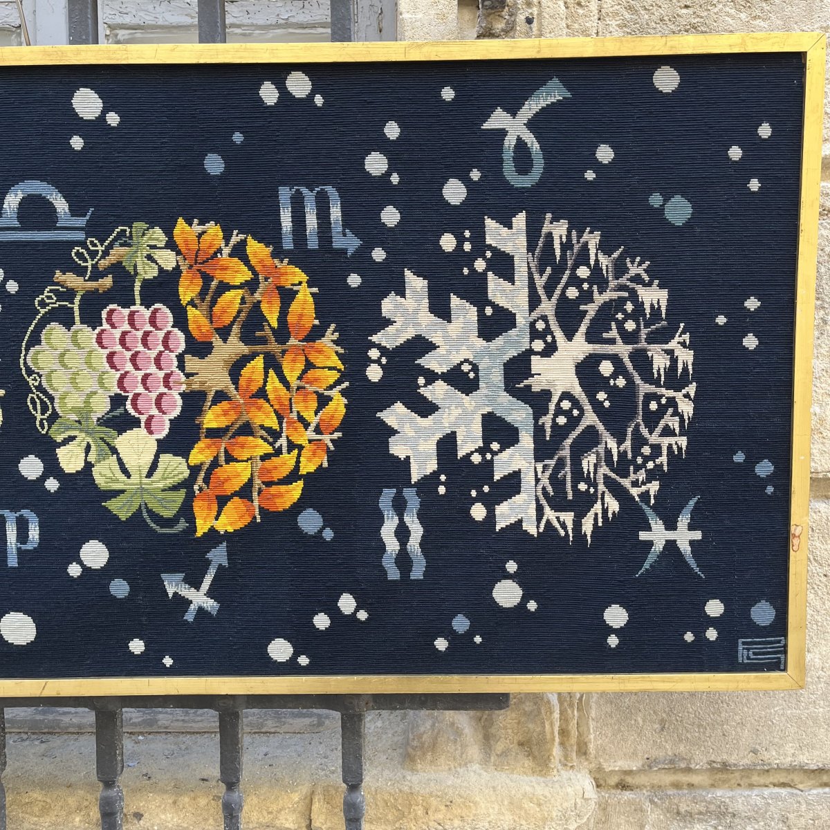 Tapisserie ”Les 4 saisons” signée PLG, années 1950, dlg de Jean Picard Le Doux-photo-3