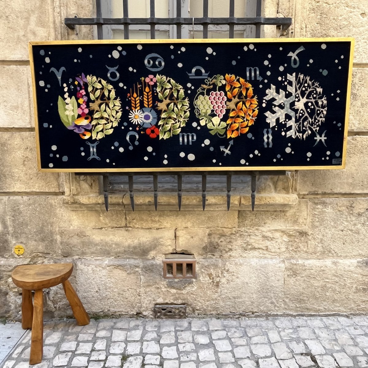 Tapisserie ”Les 4 saisons” signée PLG, années 1950, dlg de Jean Picard Le Doux-photo-6