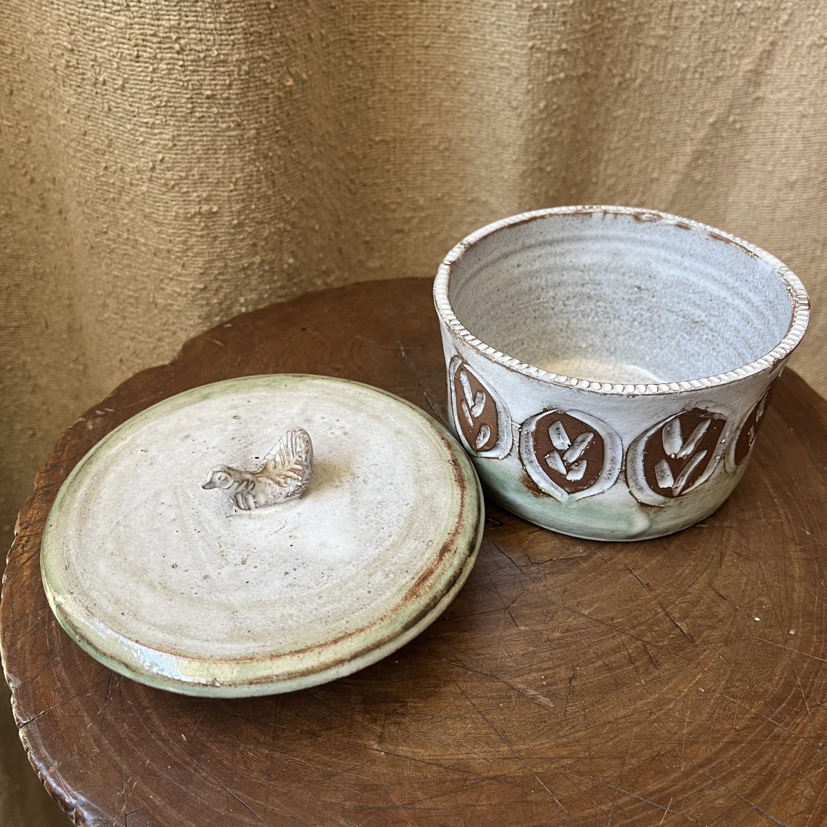 Pot couvert à l’oiseau d’Albert Thiry, Vallauris, circa 1960-photo-3