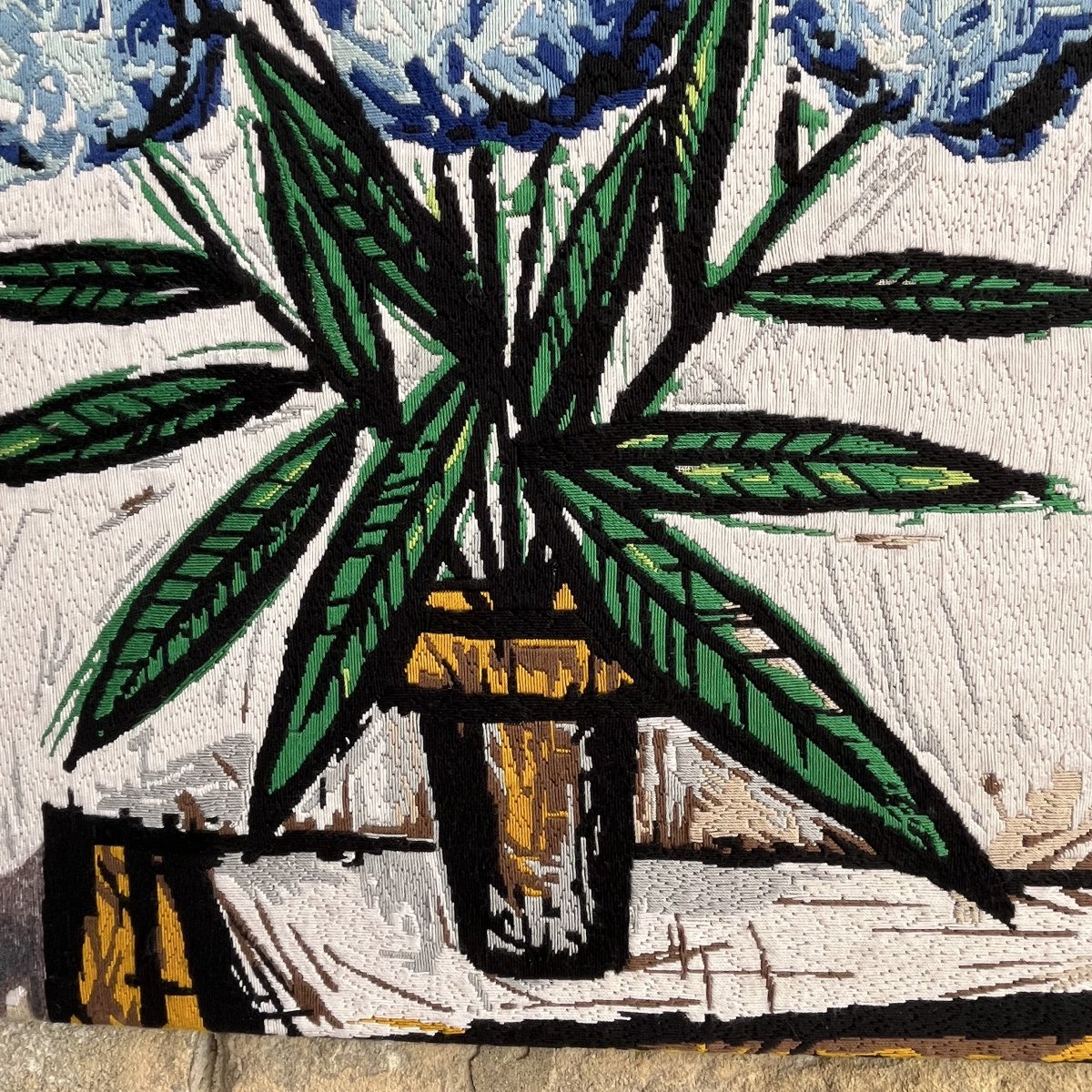 Tapisserie "Les hortensias bleus" de Bernard Buffet, 1971, -photo-3