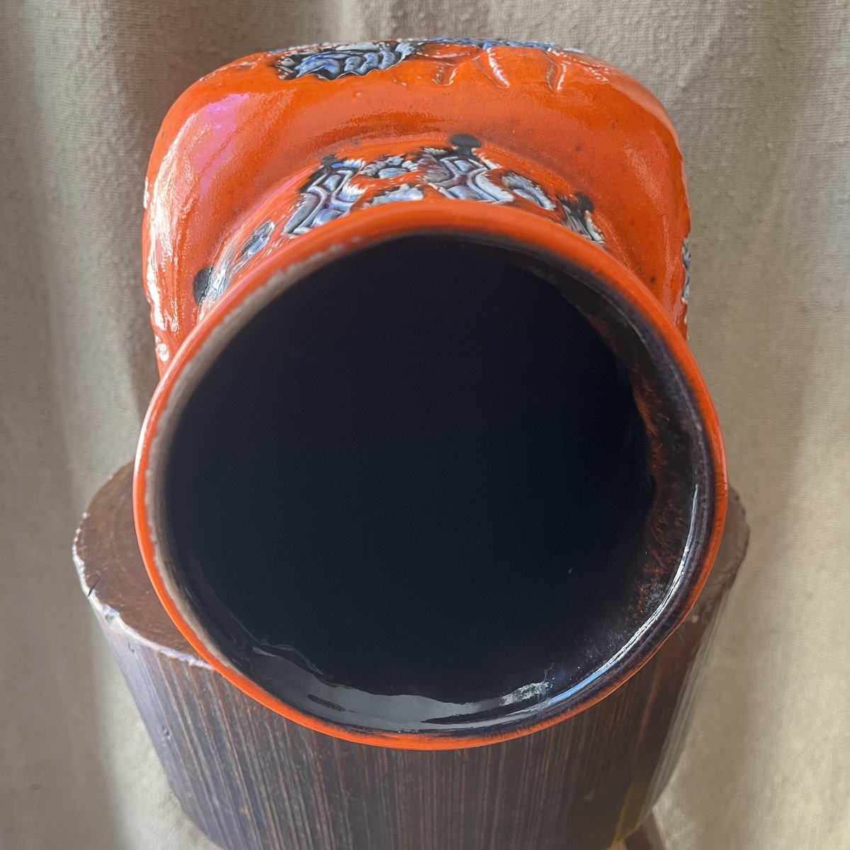 "germany" Vase, Glazed Ceramic With Floral Design, 1950s–1960s-photo-1