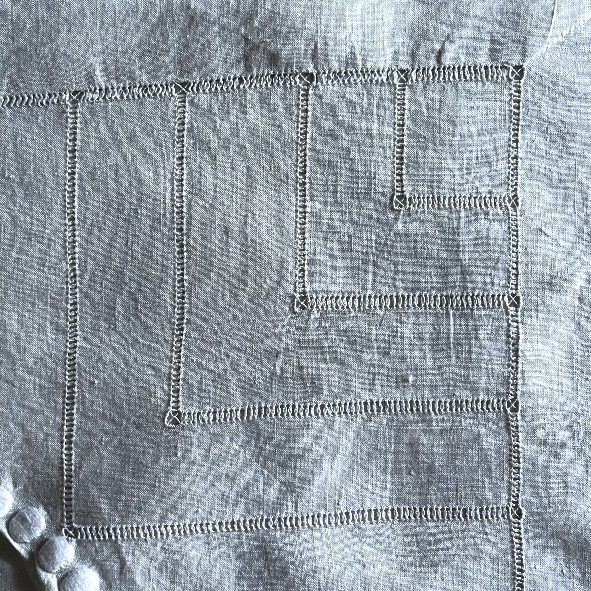 Embroidered Linen Tablecloth, Monogrammed "cb" Or "bc," Circa 1930-photo-2
