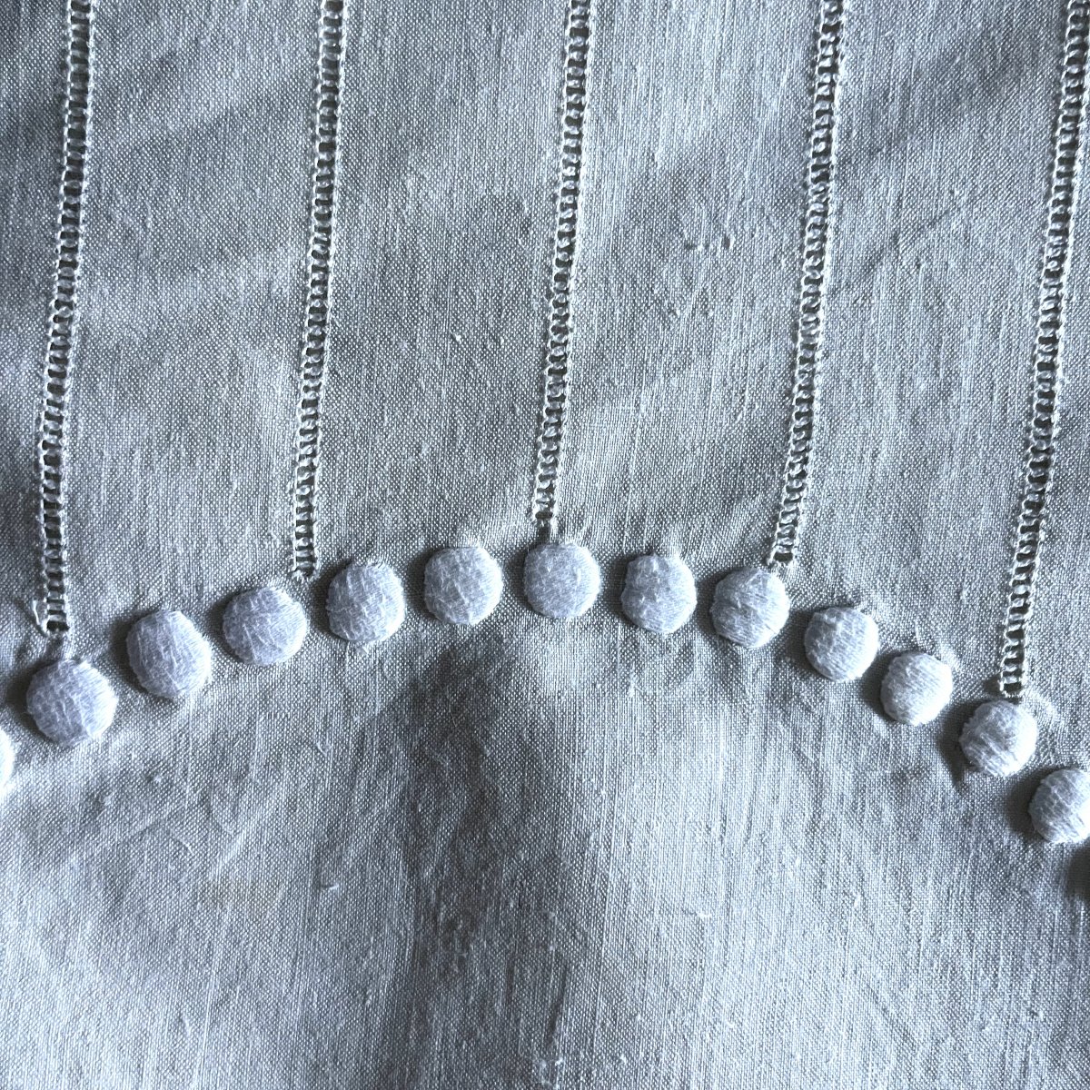 Embroidered Linen Tablecloth, Monogrammed "cb" Or "bc," Circa 1930-photo-3