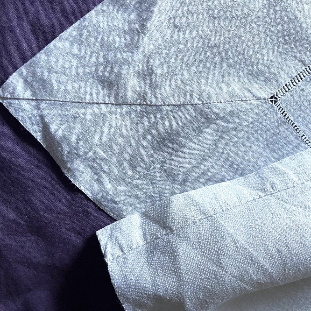 Embroidered Linen Tablecloth, Monogrammed "cb" Or "bc," Circa 1930-photo-4