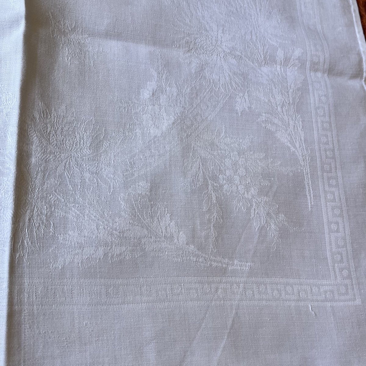 8 serviettes de table en lin monogrammées CF, fin XIX°-photo-3