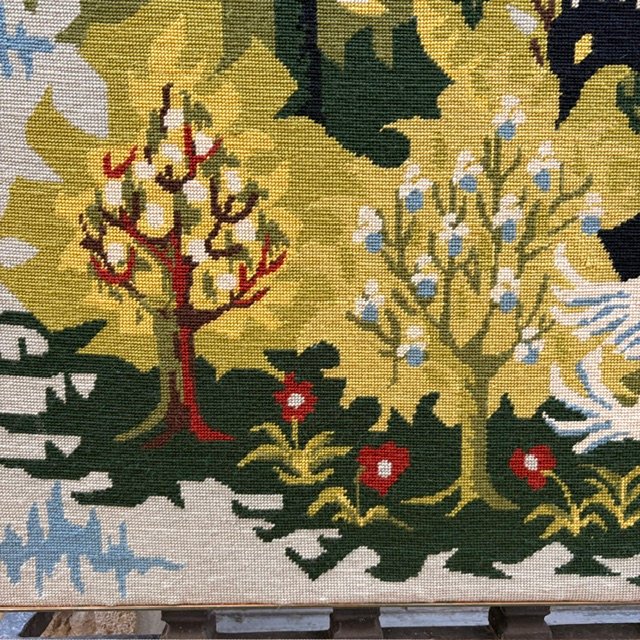 Wall Tapestry “the Lyre With Birds,” Circa 1950-photo-3