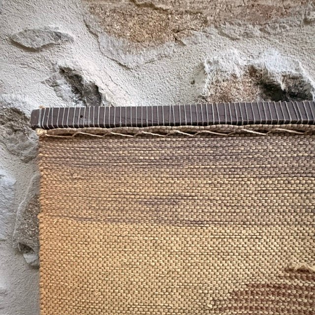 Tapisserie murale "paysage", en jute et laine, vers 1970-photo-2