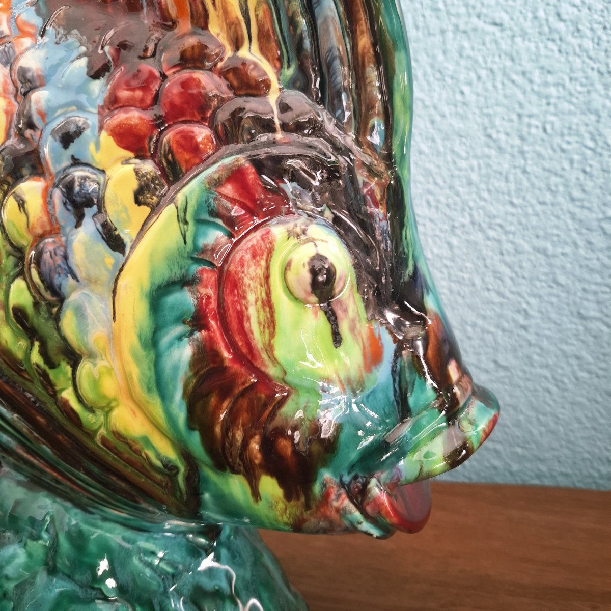 Ceramic Fish From Vallauris By André Rosselo, Circa 1950-photo-2