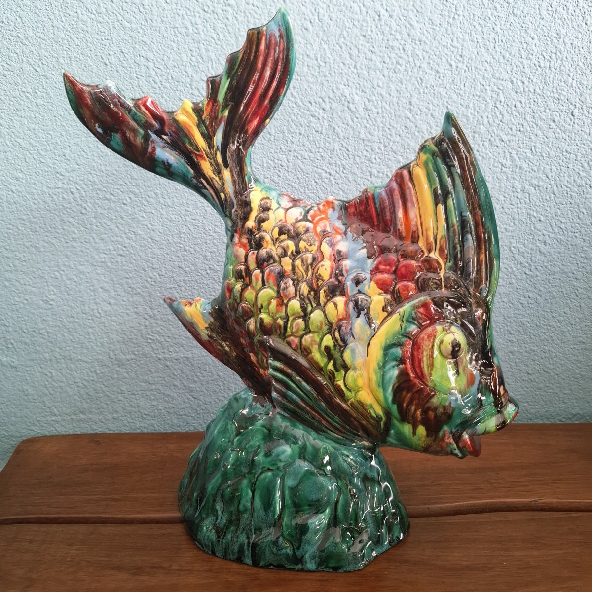 Ceramic Fish From Vallauris By André Rosselo, Circa 1950