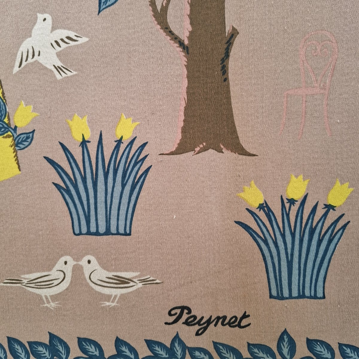 Tapisserie sérigraphie "les amoureux de Peynet", circa 1950-photo-4