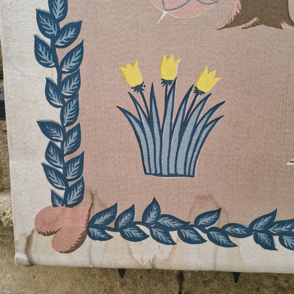 Tapisserie sérigraphie "les amoureux de Peynet", circa 1950-photo-4