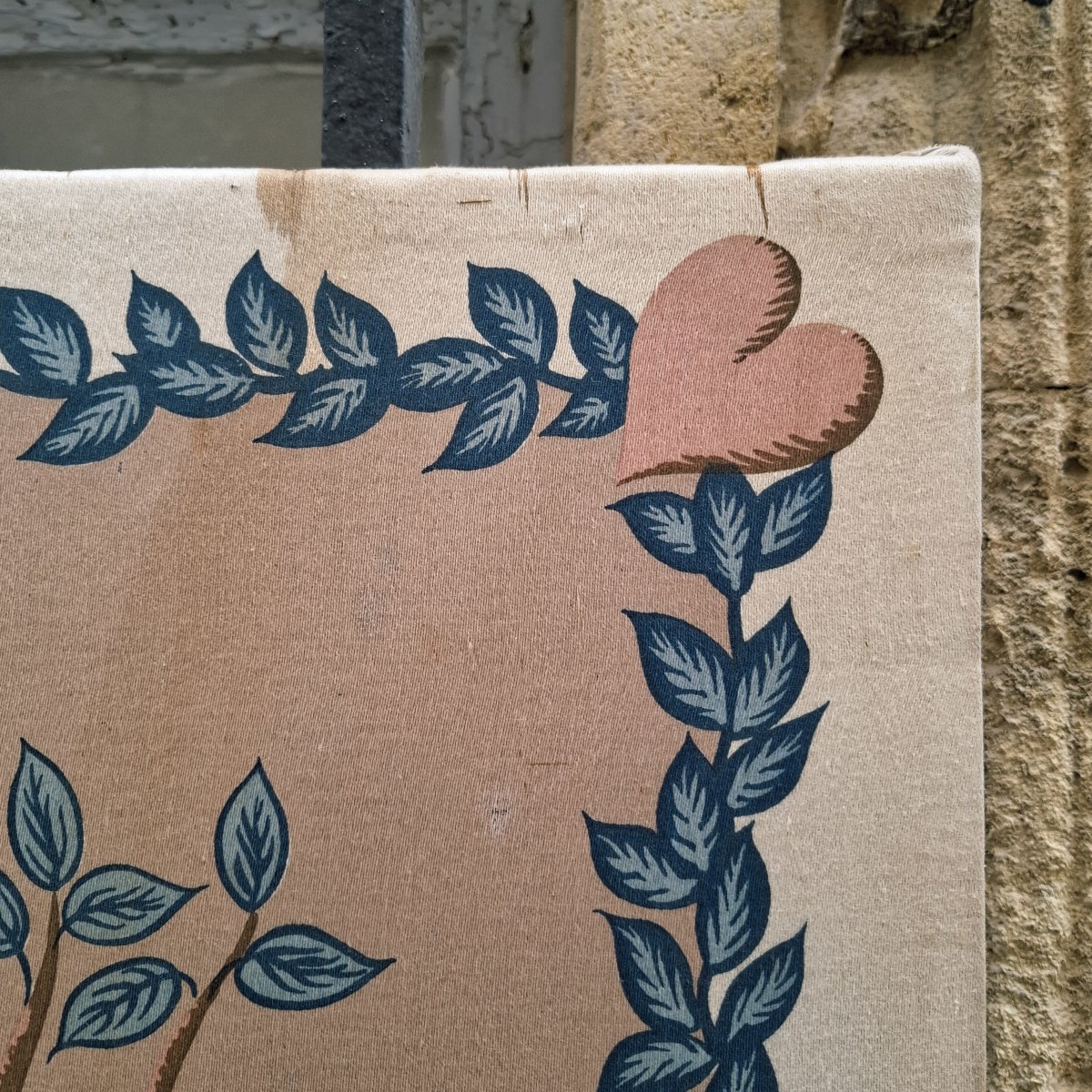 Tapisserie sérigraphie "les amoureux de Peynet", circa 1950-photo-6