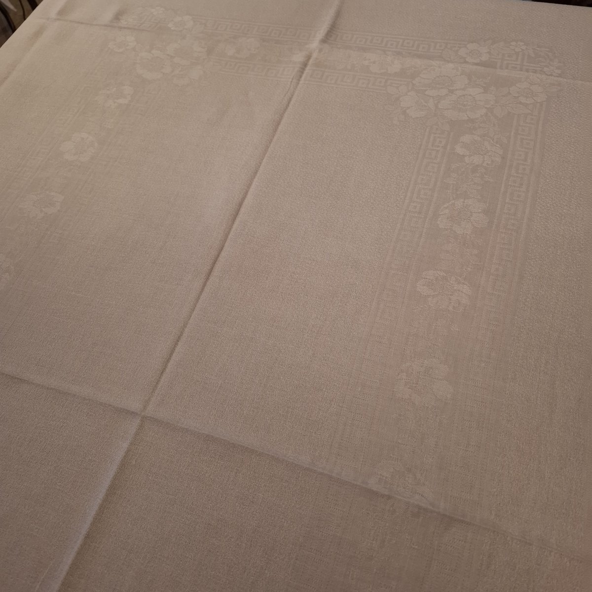 Nappe damassé en lin, début XXe-photo-4
