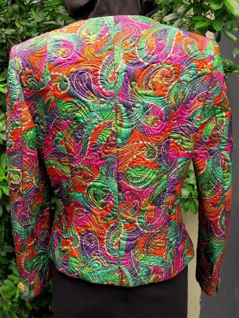 Veste NINA RICCI Paris à motifs cachemires multicolores, taille 44-photo-2