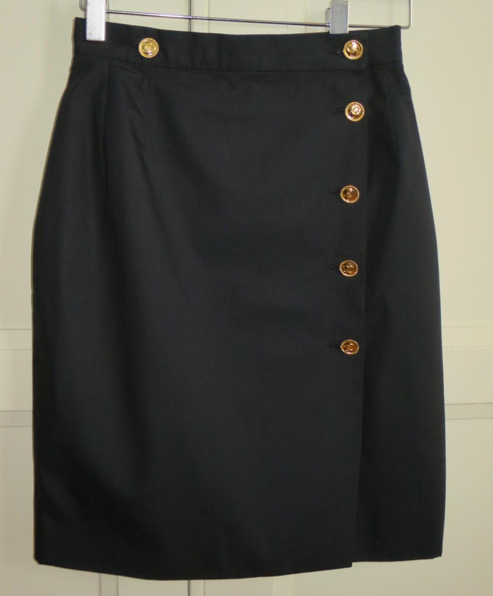 Chanel Pencil Skirt Boutique Black, Cotton, Size 32