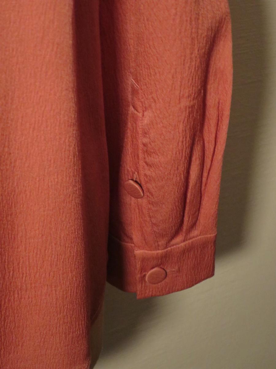 Blouse Sonia Rykiel Pink Silk Salmon Collar Lavallière, Size 42-photo-4