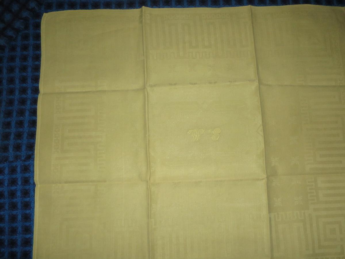 Old Linen Towels In Green Anise Monogrammed Wg-photo-2