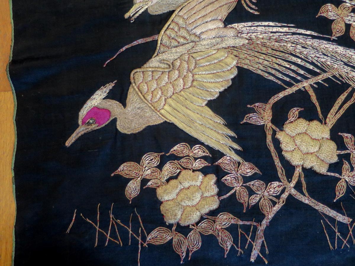 Japanese Embroidery With Bird Decor-photo-2