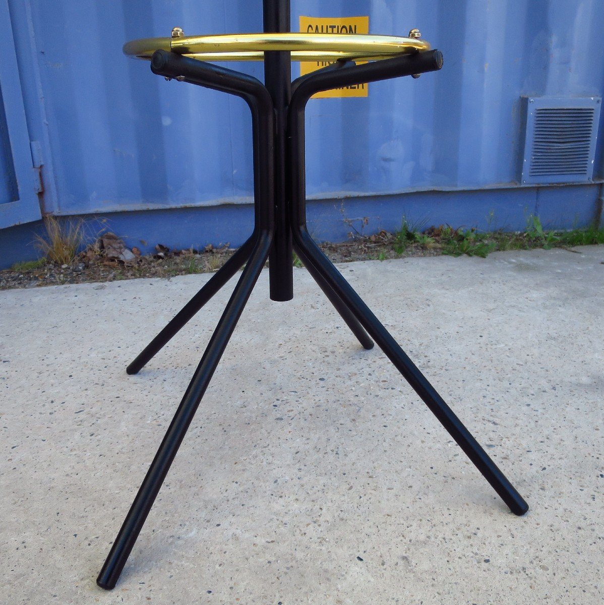 Coat Rack In Black And Gold Metal Circa 1950-photo-3