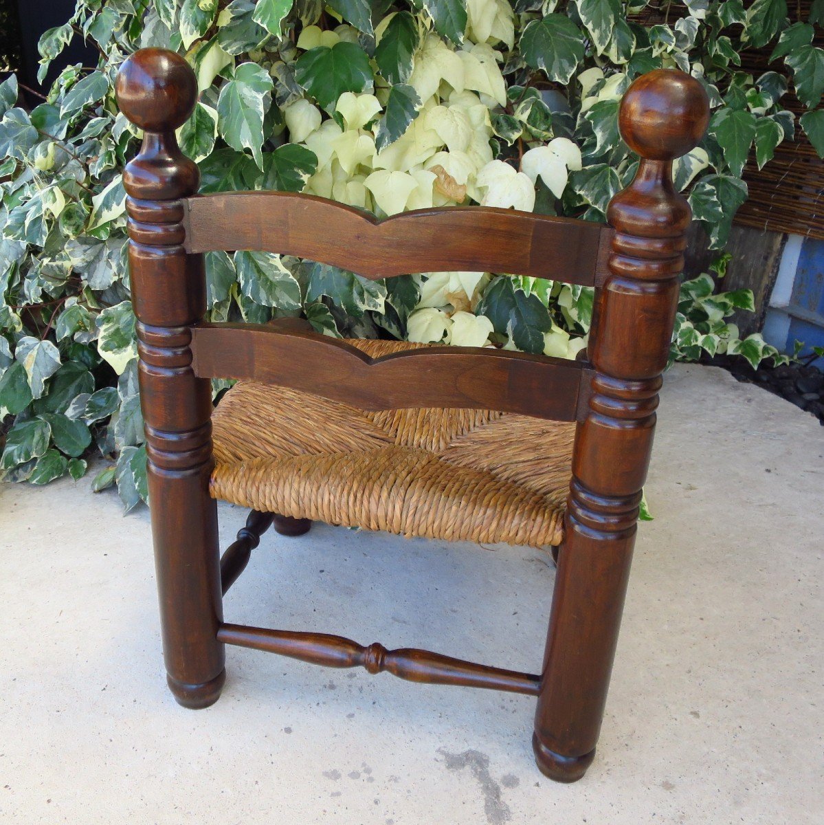 Low Straw Chair In The Taste Of Charles Dudouyt Around 1940-photo-3