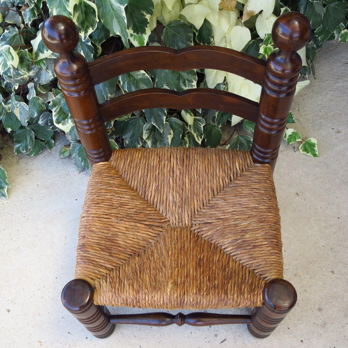 Low Straw Chair In The Taste Of Charles Dudouyt Around 1940-photo-2