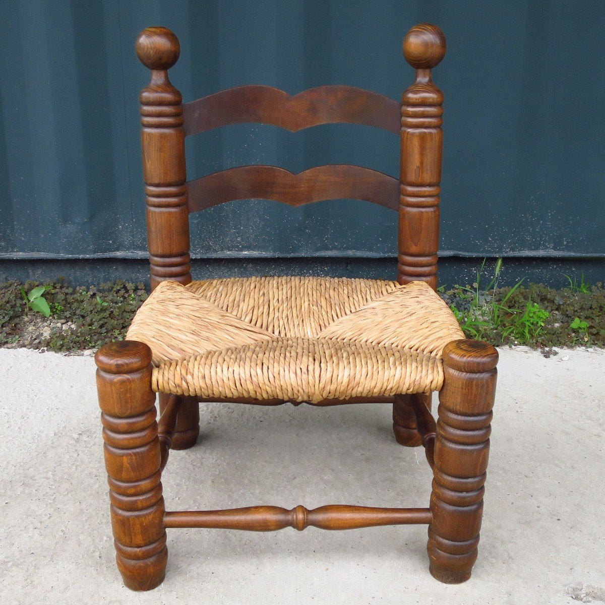 Low Straw Chair In The Taste Of Charles Dudouyt Around 1940-photo-2