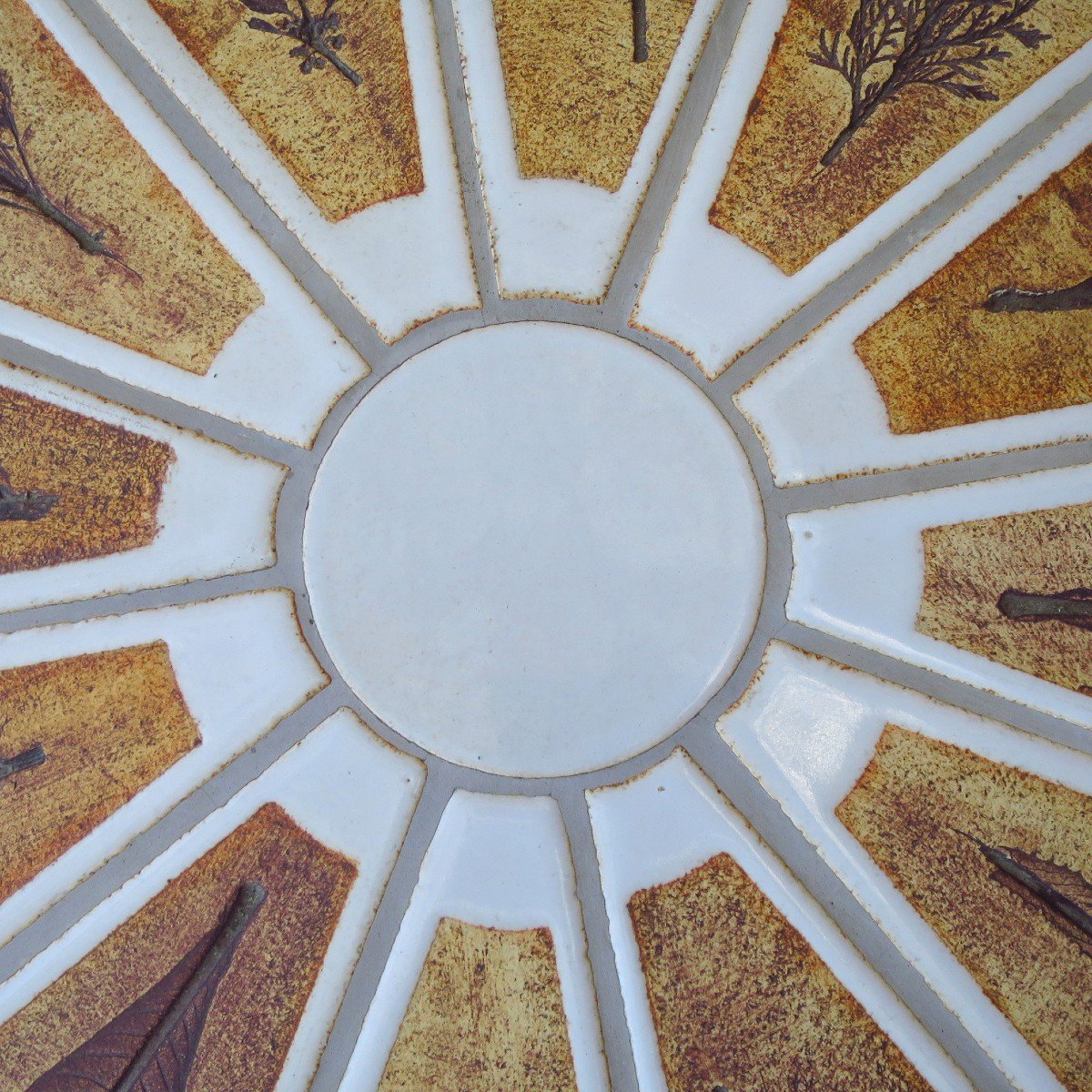 Coffee Table By Roger Capron, Herbarium Model, In Ceramic Circa 1960 - 1970-photo-3